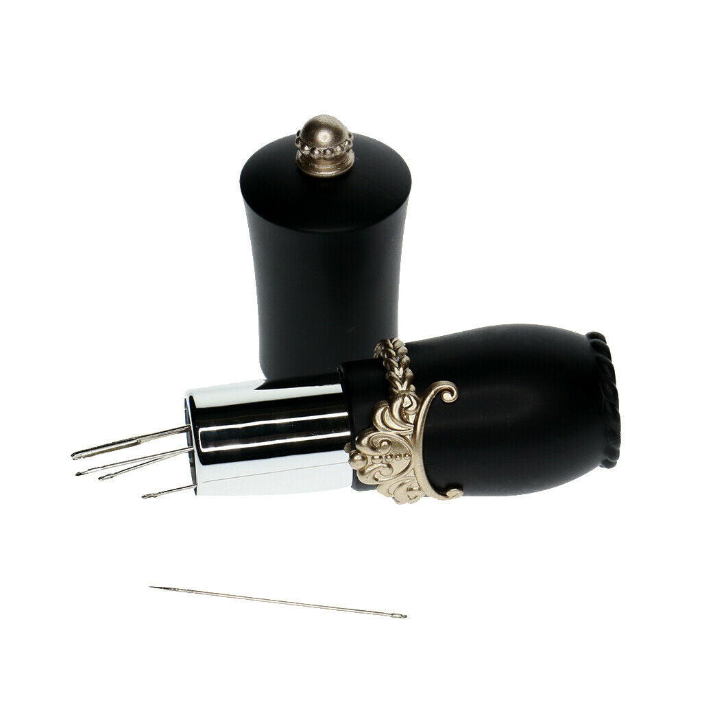 4 pieces Lipstick Needles Pin Cushion with 20 pcs Hand Sewing Needles Portable