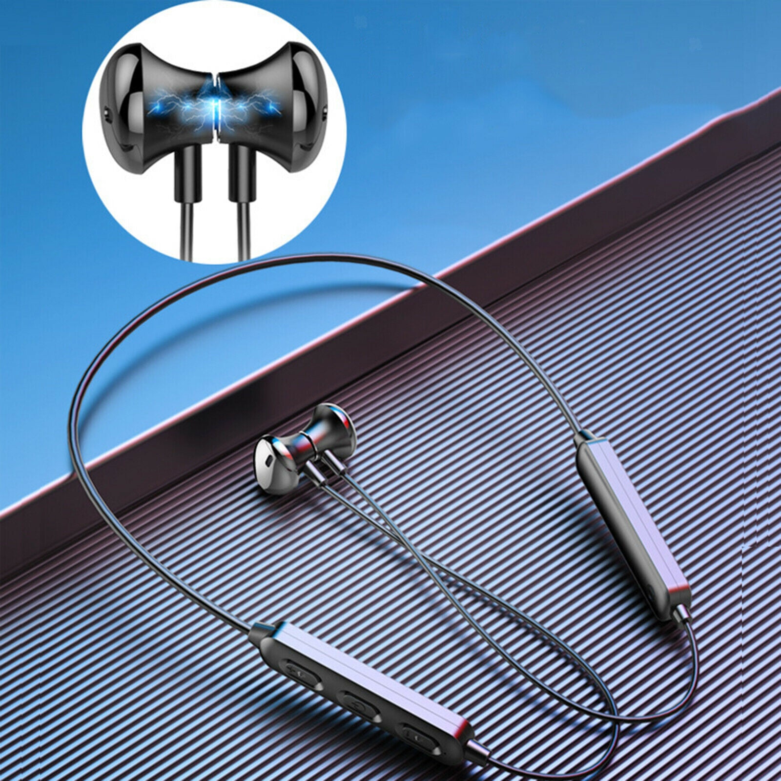 Bluetooth 5.0 Neckband Headset Stereo with Mic for Mobile Phone Video Game