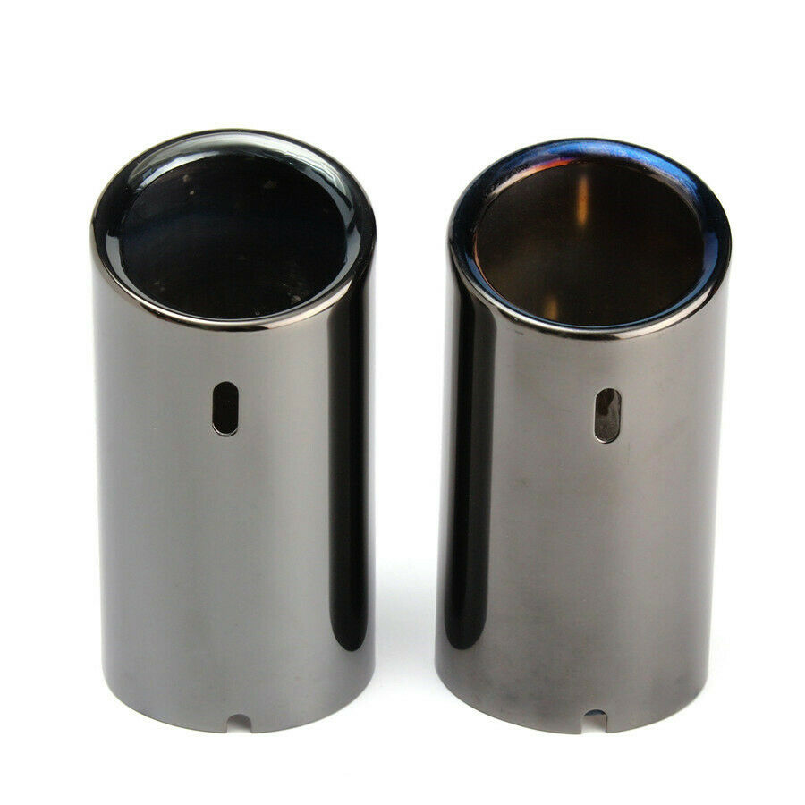 2PC Car Tail Exhaust Tip Pipes Titanium Black For BMW E90 E92 325 328i 3 Series