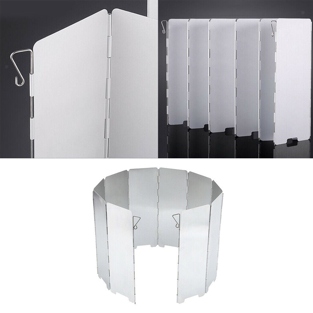 40PCS Aluminum Folding Outdoor Stove Windshield Camping Cooker Windscreen
