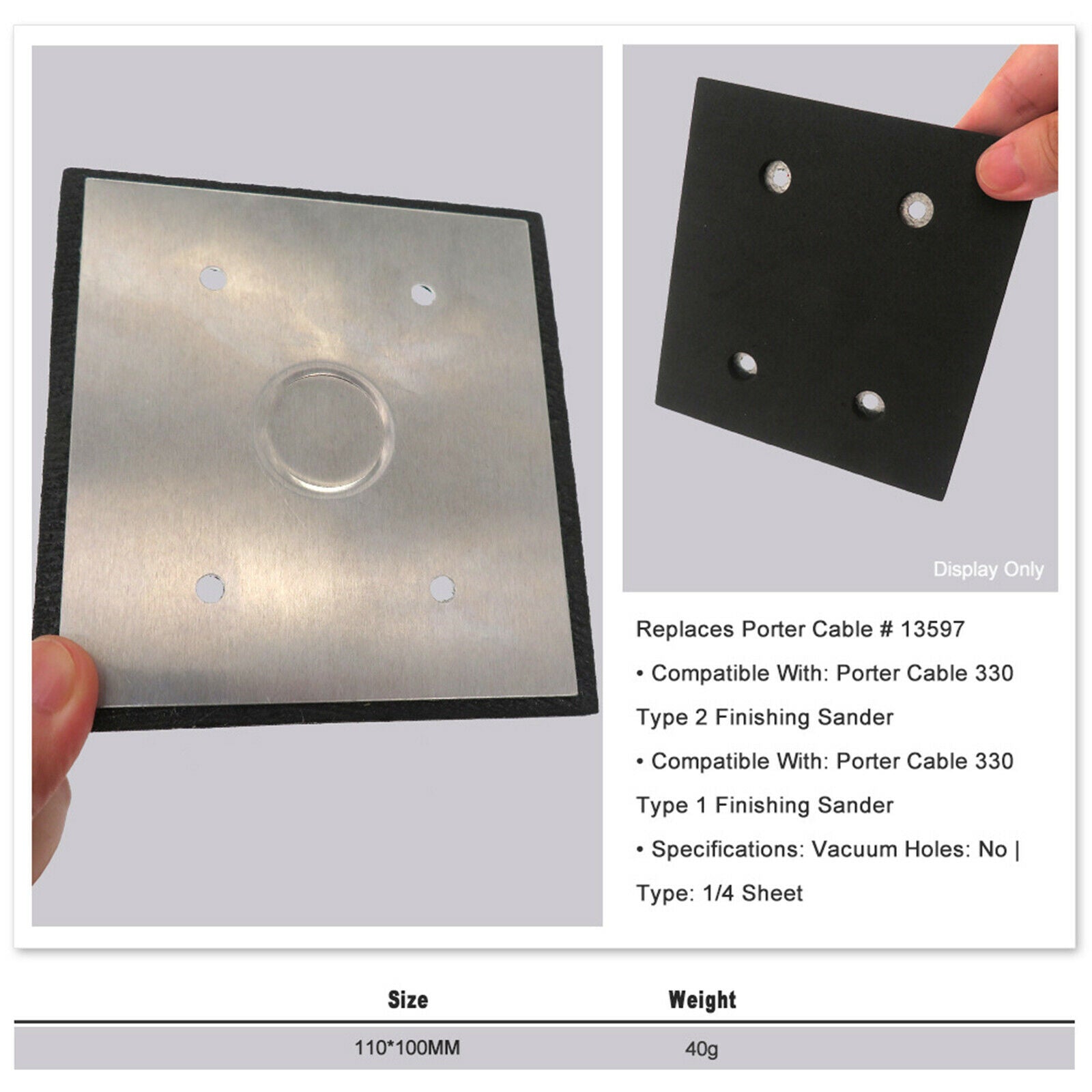 For Porter Cable 330 Square Electric Grinding Disc Polishing Disc 100*110MM