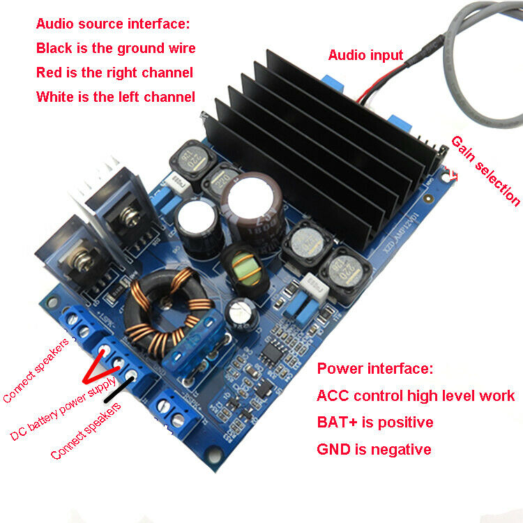 High Power Digital Power Amplifier Board 2x80W Battery Power Supply With Boost