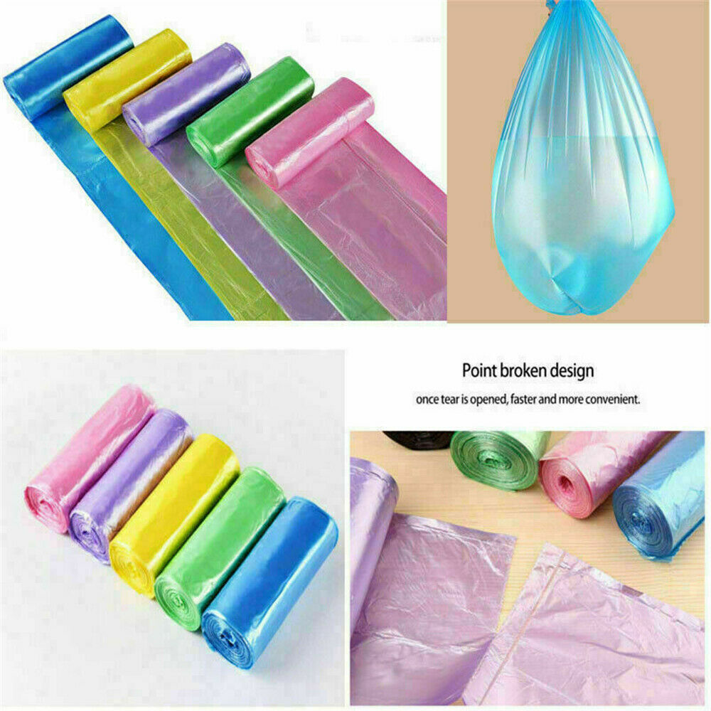 45 Bags Home Small Garbage Bag Trash Bags Disposable Plastic Bag Set 3 Rolls