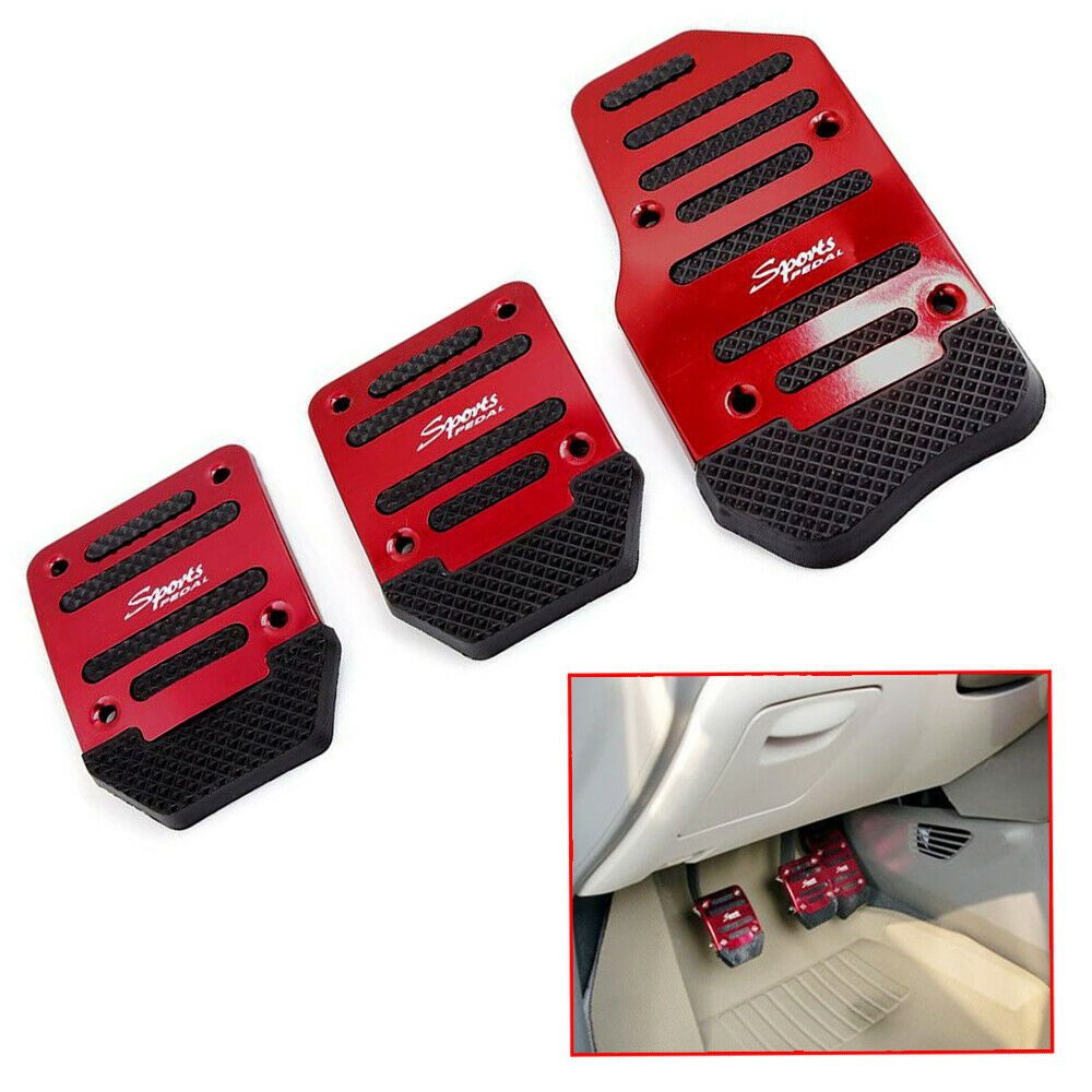 1 Set Red Universal Pedals Pad Cover Car Interior Decor Car Accessories Durable