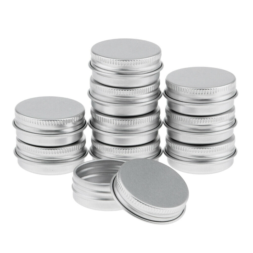 10 Packs Makeup Lip Balm Tins Case Lotion Tea Leaf Glitters Crafts Jar