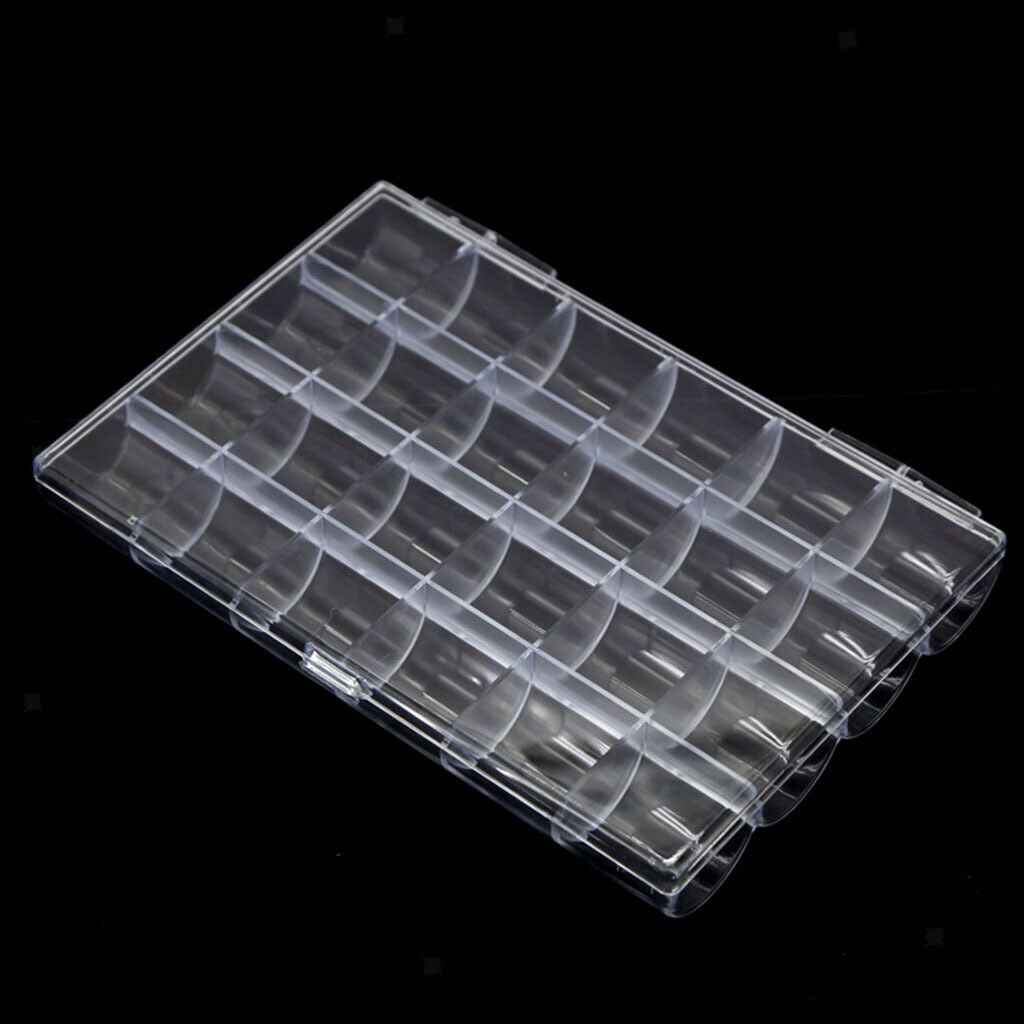 2 Pieces Empty Acrylic Case Holder Box for Earrings Nail Art Beads Glitters