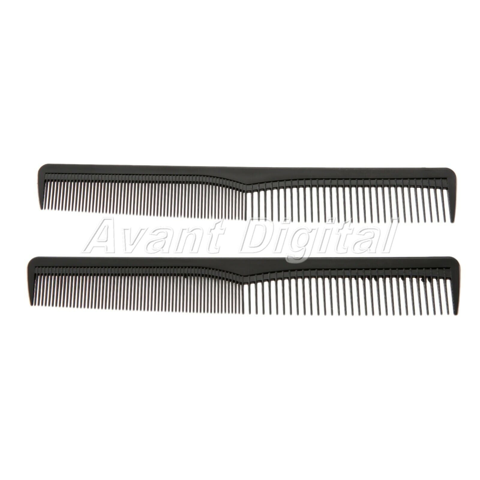 2PCS Black Plastic Hair Combs Barbers Salon Hair Thinning Cutting Accessory Kit