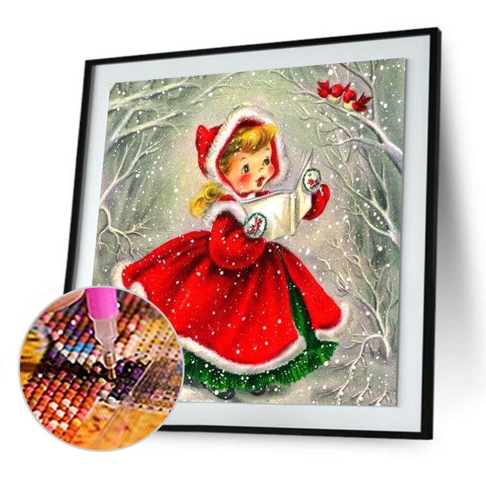 Little Girl 5D DIY Full Round Drill Diamond Picture Rhinestone Cross Stitch @