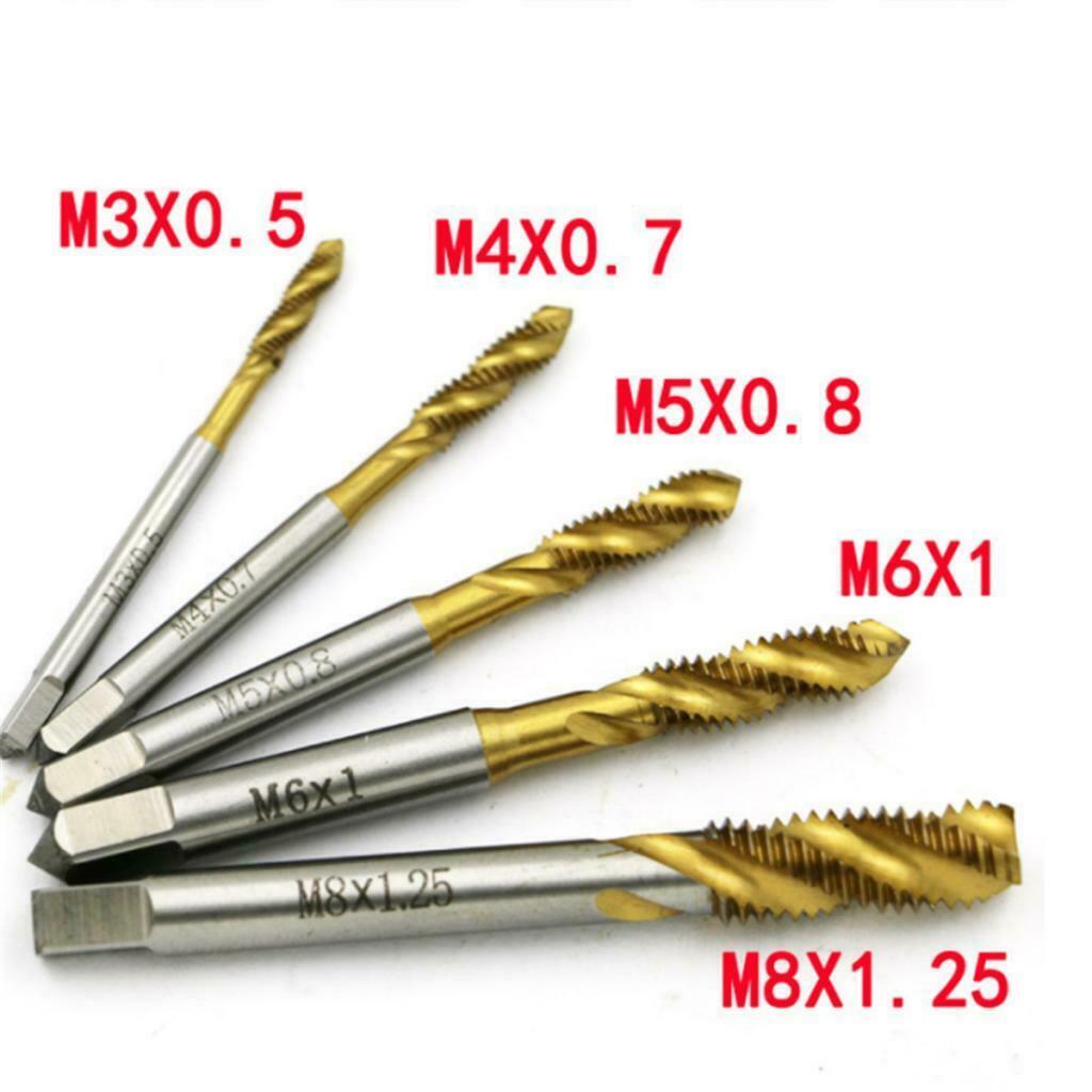 5 Pieces 6542 High Speed Metal M3 M4 M5 M6 M8 Hand Screw Thread Tap Set