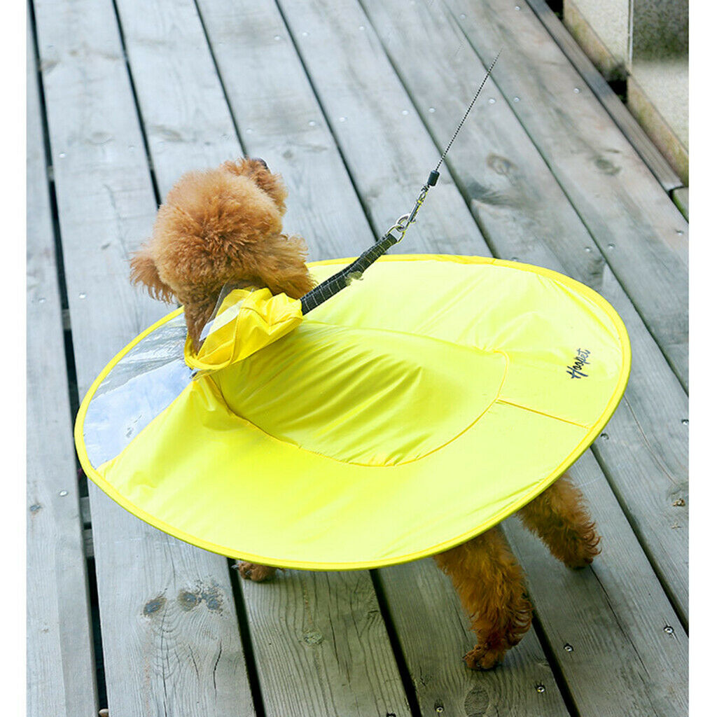 Fashion Dog Adjustable UFO Shape Dog Raincoat Slicker Rain Jacket Blue M