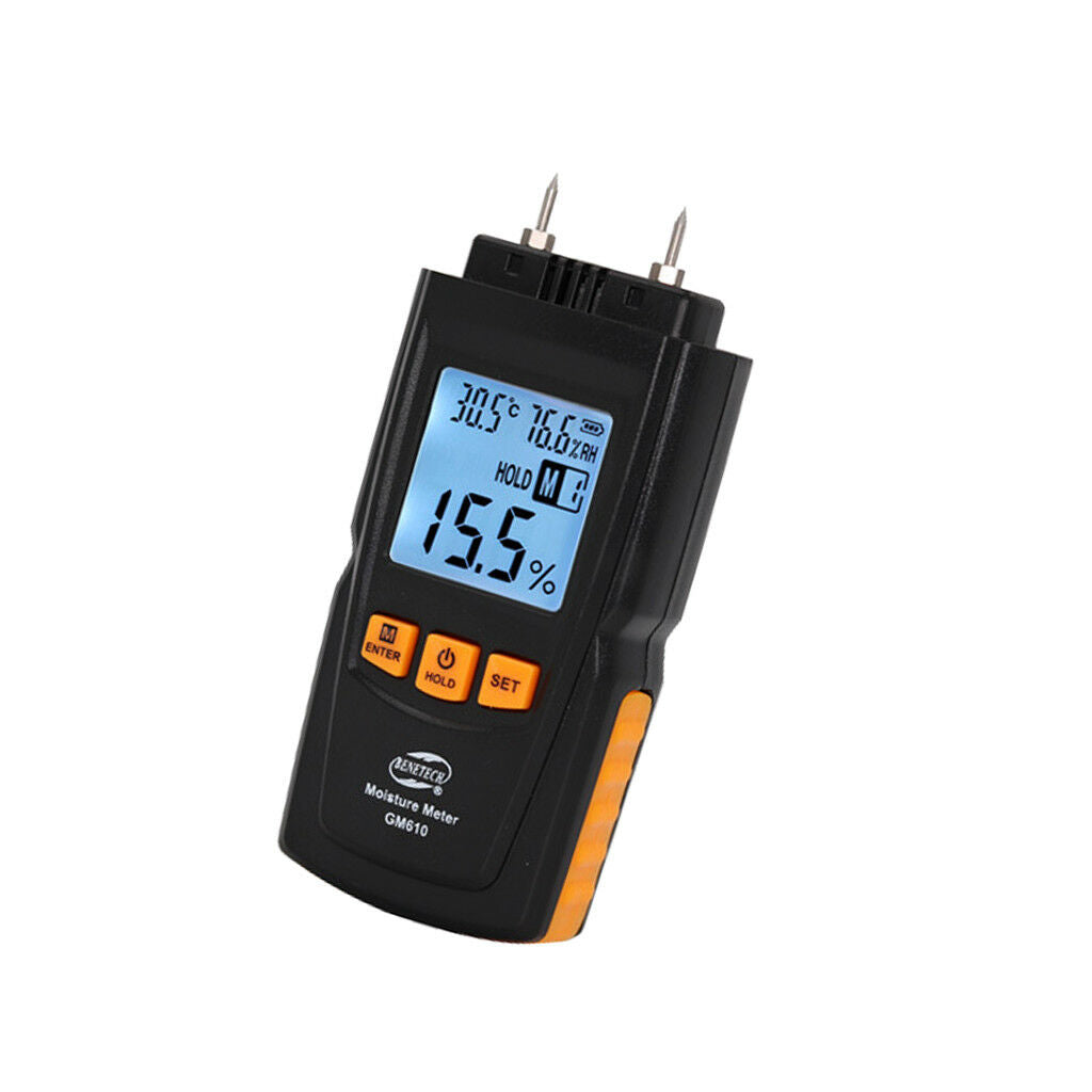 2 Pins Digital Wood Moisture Meter Lumber Damp Tester Detector for Firewood