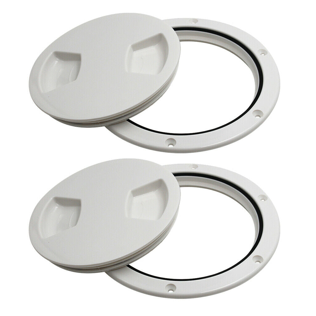 2pcs Marine Boat RV White 5" Access Hatch Cover  Out Deck Plate Screws