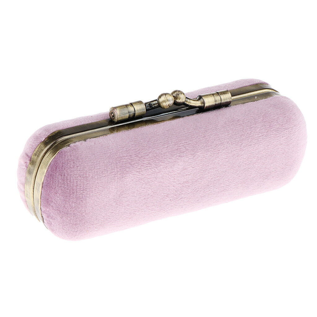 Lipstick Holder Makeup Case Storage Box Mirror Purse Pocket  Pink