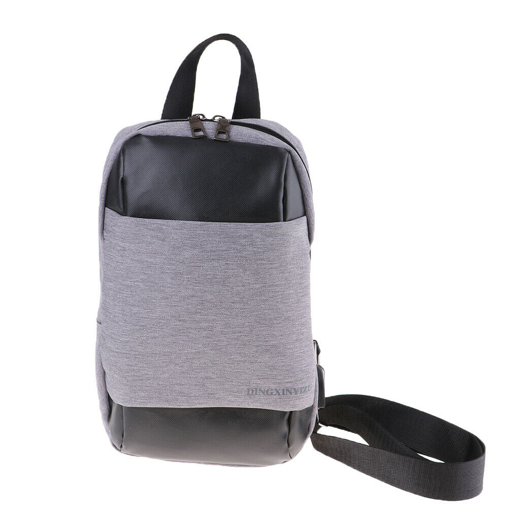Sling Backpack Anti Theft Bag for Hiking Camping Cycling Light Grey