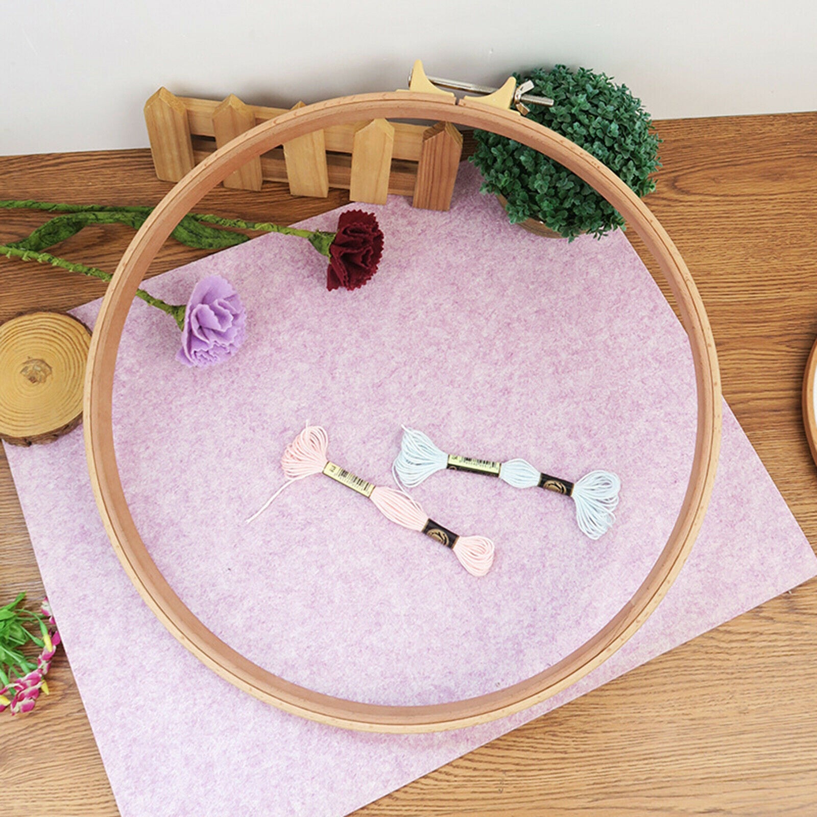 Adjustable Beech Wooden Embroidery Hoop Circle 14.5inch Cross-Stitch Sewing