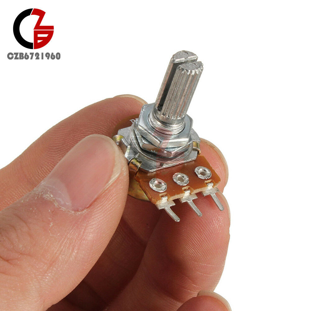 5PCS NEW 5K Ohm B5K Knurled Shaft Linear Rotary Taper Potentiometer