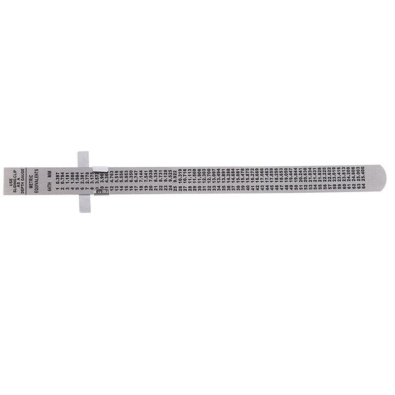 6" Stainless Steel Pocket Rule Handy Ruler with inch 1/32” mm/metric Grad.l8