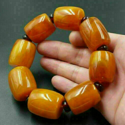 Beautiful retro natural Baltic Amber beeswax yellow wax chicken oil Bracelet + A