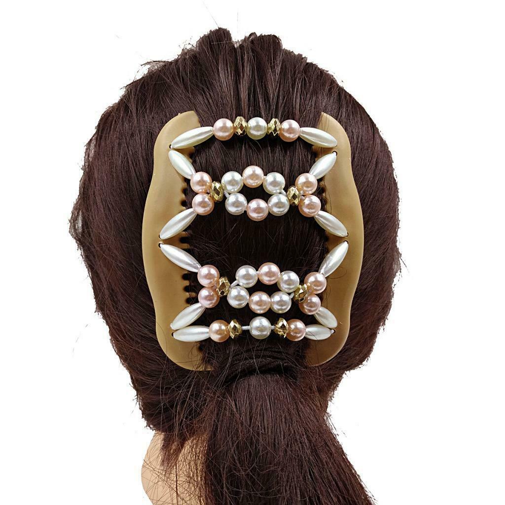 Women's Retro Style Fashion Hair Combs Clips Pearls Hairpin Updo Tools
