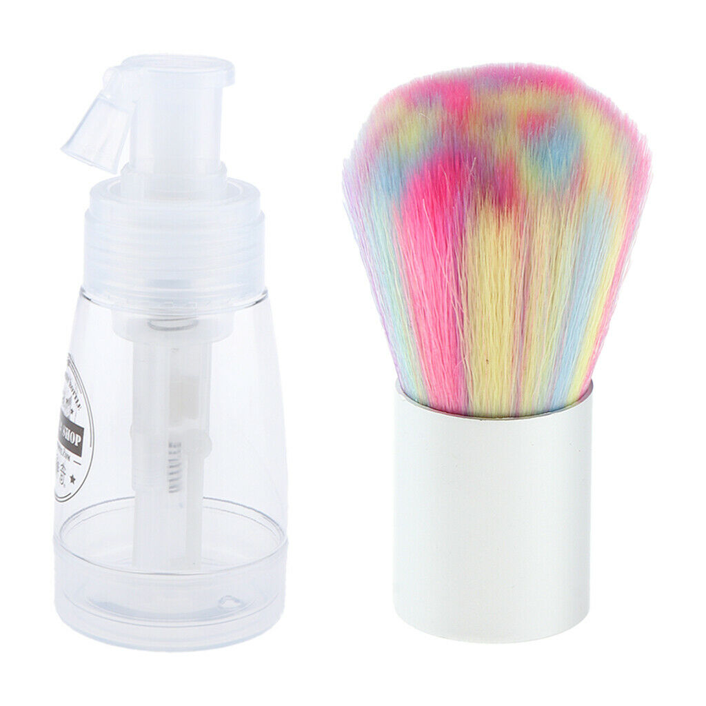 Assorted Large Head Brush With Clear Empty Glitter Powder Spray Bottles with
