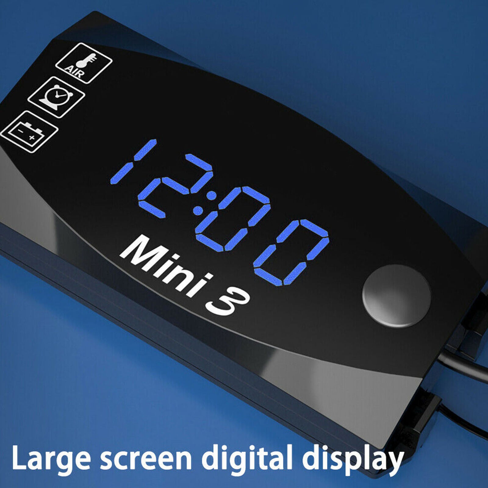 3 in1 LED Electronic Digital Time Clock Thermometer Voltmeter For 12V Motorcycle