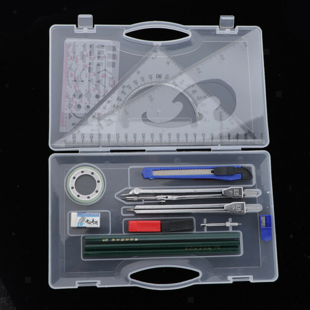 Box of Math Geometry Compass Kit Set Student Supplies Geometry Precision Tool