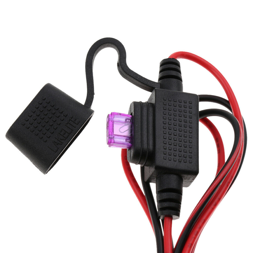 2x Battery Alligator Clip To SAE 16 Gauge 2 Pin Cord Fuse Quick Connectors