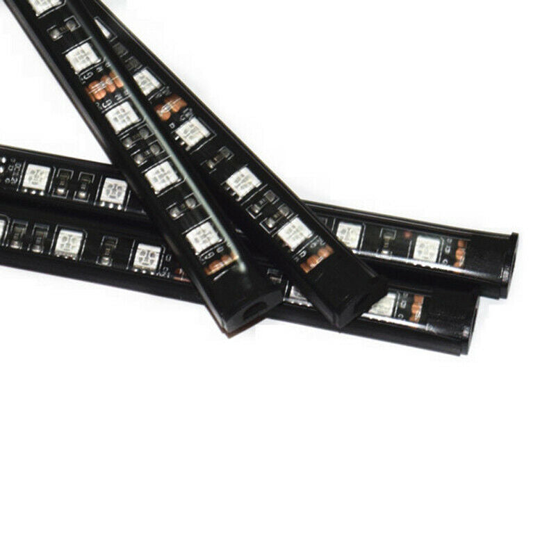 4PCS 12 LED Auto Car Atmosphere RGB Phone App Music Control Strip Light Interior
