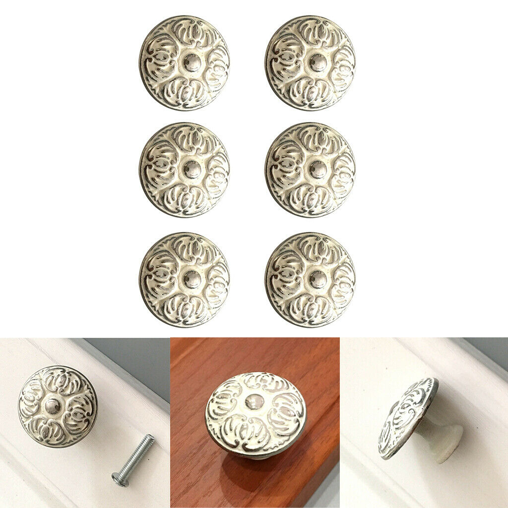 6xKitchen Cabinet Knobs Cupboard Zinc Alloy Handles Wardrobe Furniture Pulls