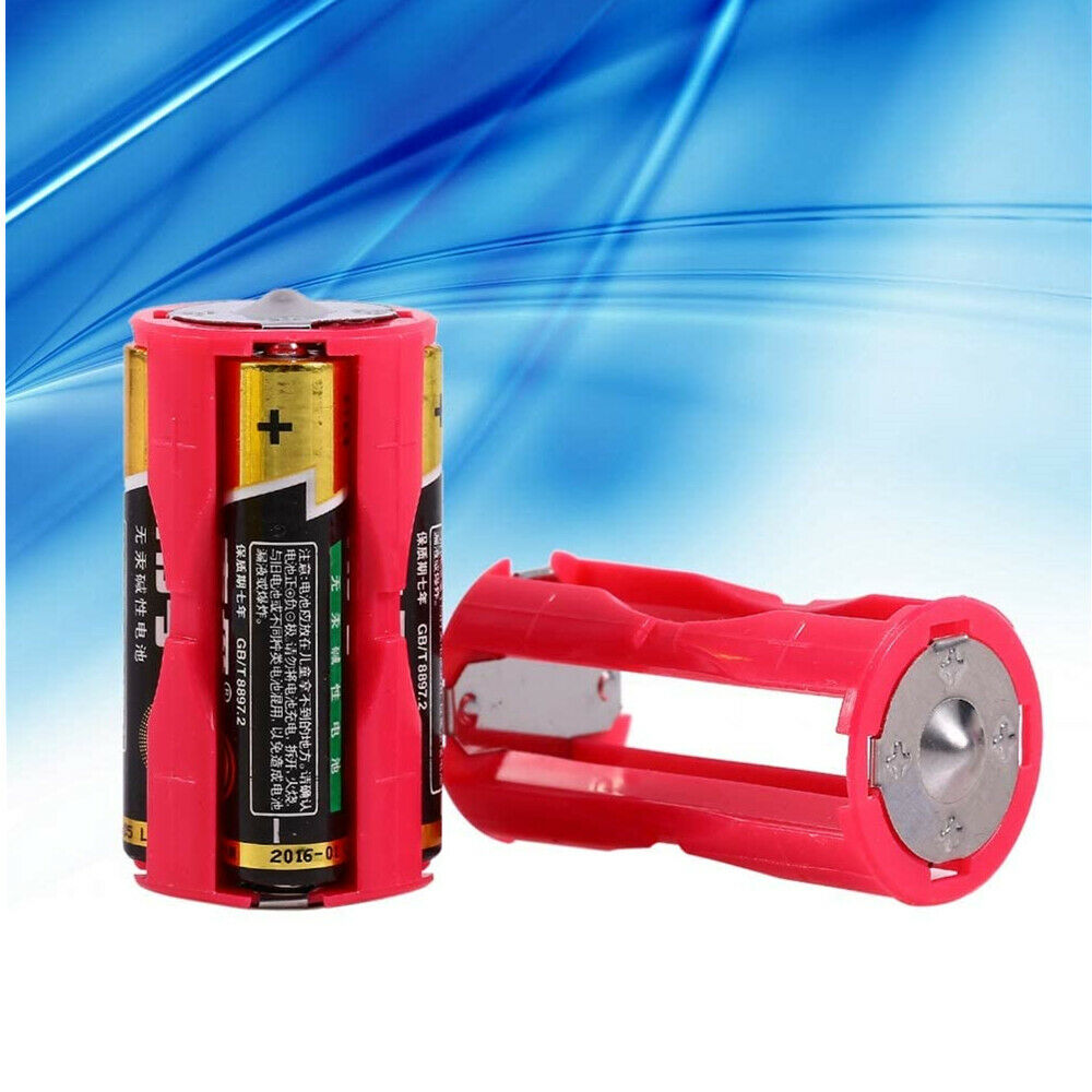 4pcs 4AAA to C Size Parallel Battery Converter Adapter Holder Cases Box Red