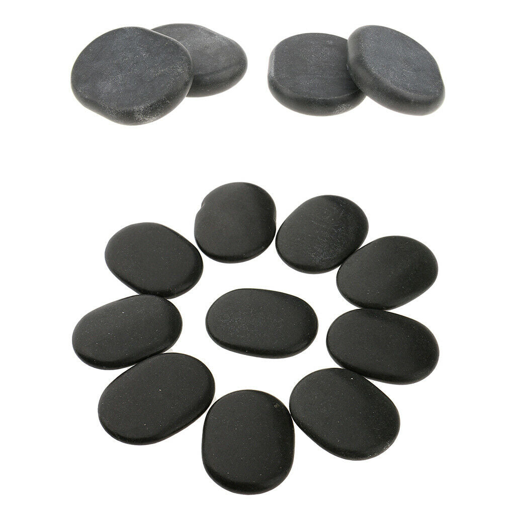 14 pcs/ Set Hot Spa Rock Basalt Therapy Massage   Natural Stones Black