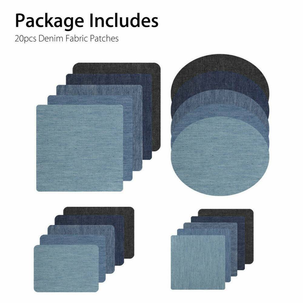 20pcs Iron On Patches Denim Patches DIY Stickers Sewing for Clothes Jeans Repair