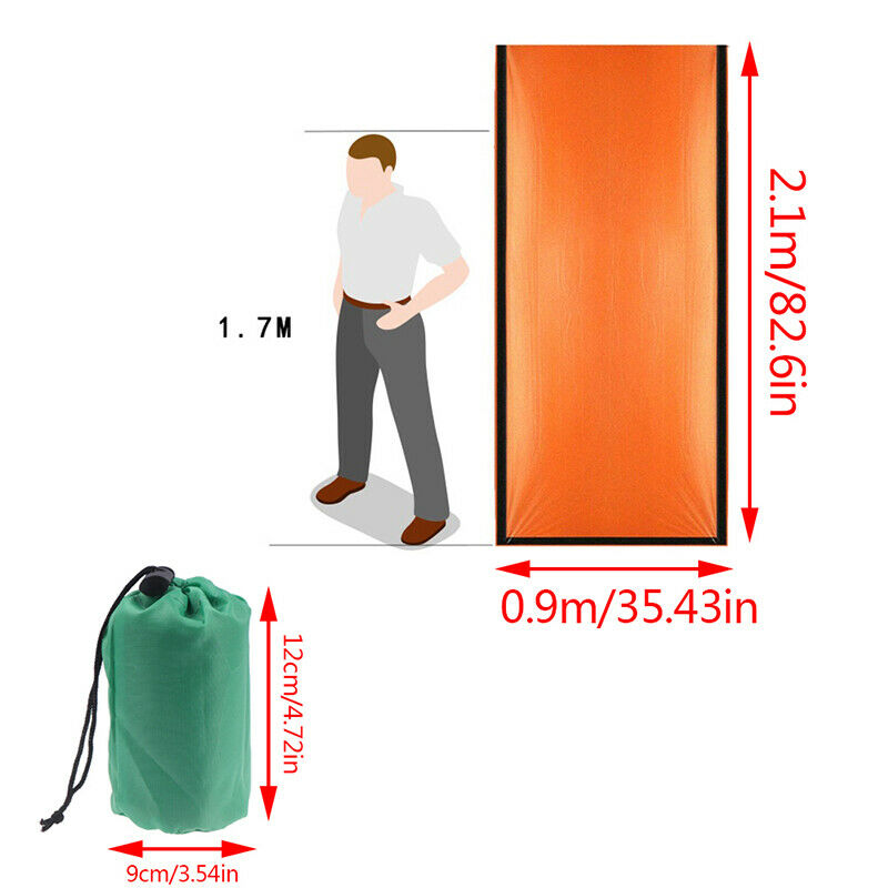 Waterproof Lightweight Thermal Emergency Sleeping Bag Survival Blanket B a_J Re