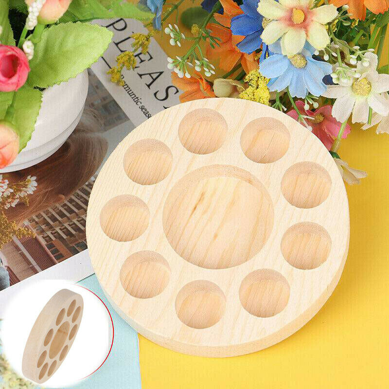 Essential Oil Display Stand Holder Organizer Shelf Round Wooden 10 Slot Rack