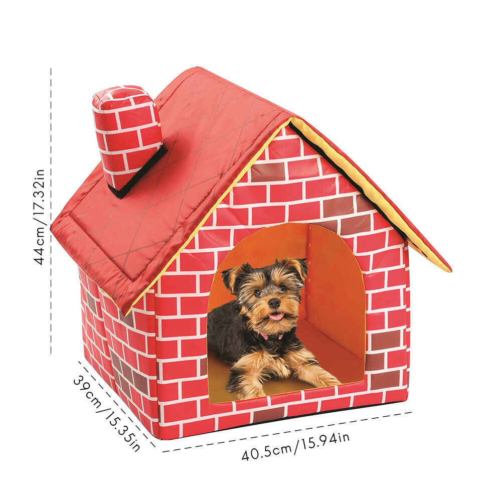 Portable Cat Puppy Home Red Brick Pet Dog House Warm And Cozy Cat Bed Dog House