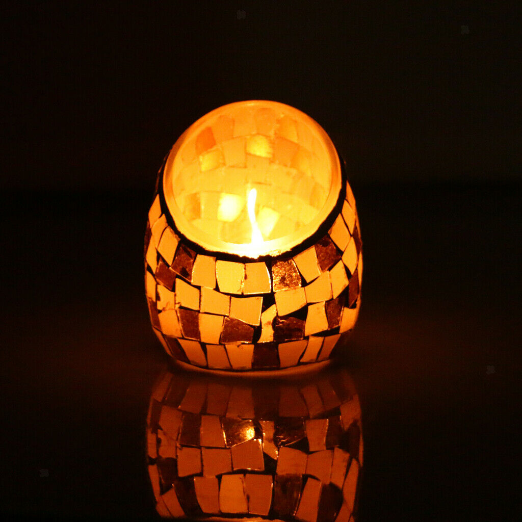 Crackle Pattern Mosaic Candle Holder Valentine's Day Decoration