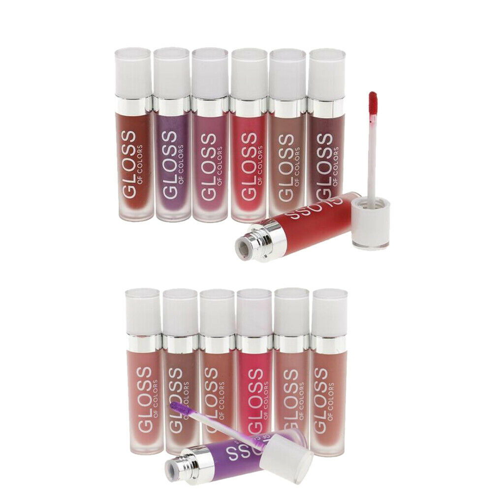 HOT 14 COLORS Matte Lip Gloss Set Liquid Lipsticks Pencil Kit LONG LASTING