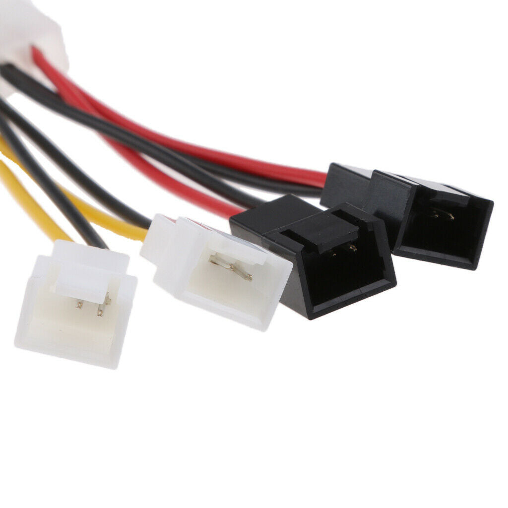 4pieces 4-Pin  to 4x 3-Pin 5V & 12V Fan Power Connectors Adapter Cable