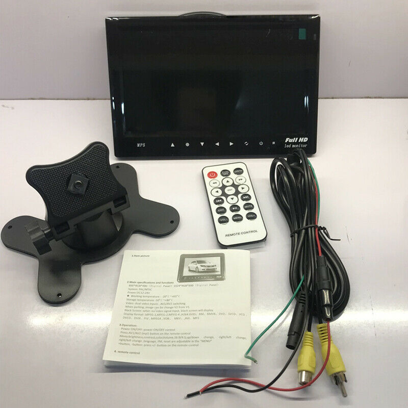 7" Touch Screen HD Full View Rear Reversing Display Monitor Bluetooth USB Video