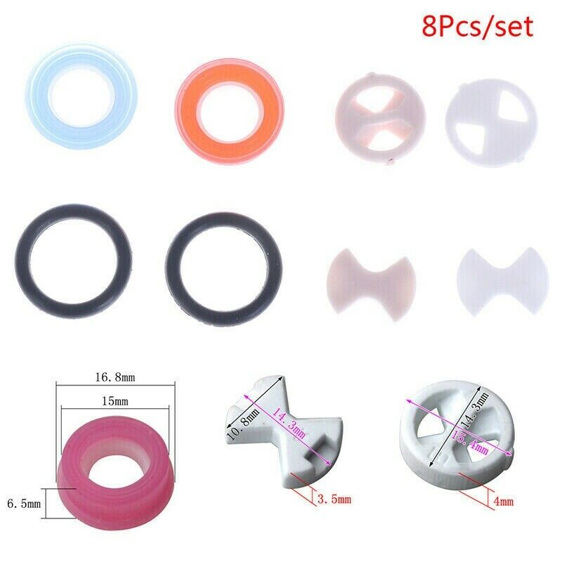 8Pcs/set Silicon Washer Insert Ceramic Disc 1/2" For Valveyuau Replacement Turn