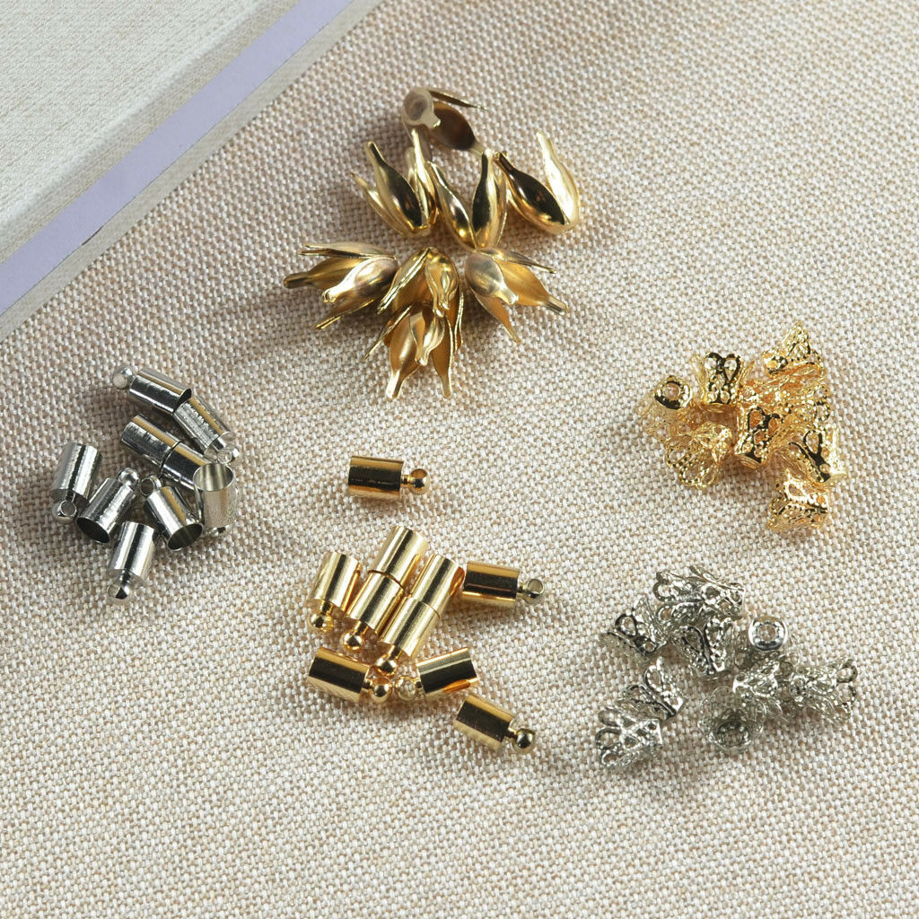 50x Assorted Filigree Flower End Spacer Metal Bead Caps Jewelry Making Craft