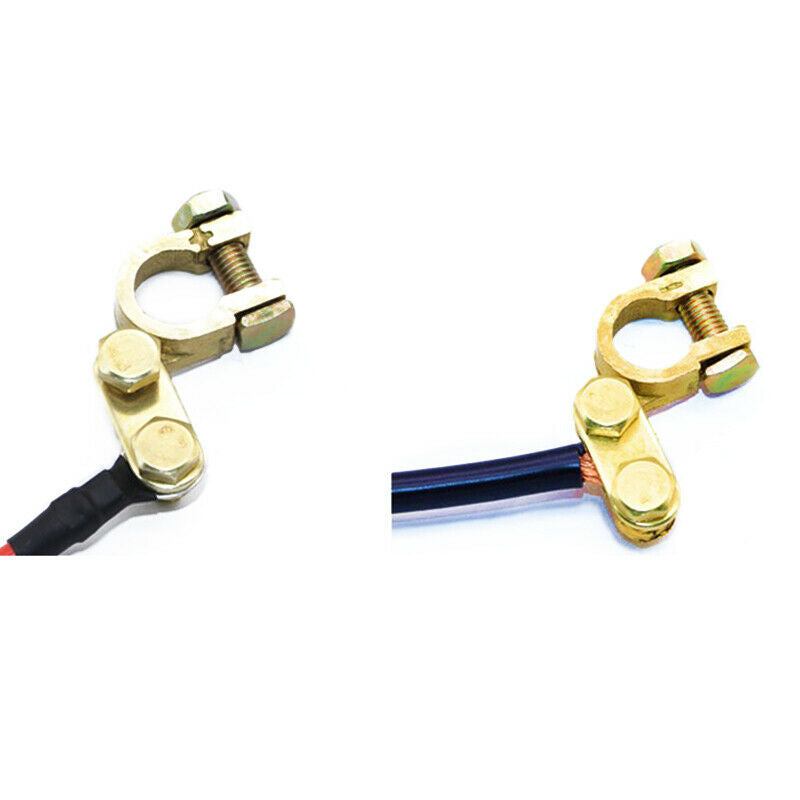 Pair M8 Pure Brass Battery Top Post Cable Terminal Wire Clamp Isolators Car Boat