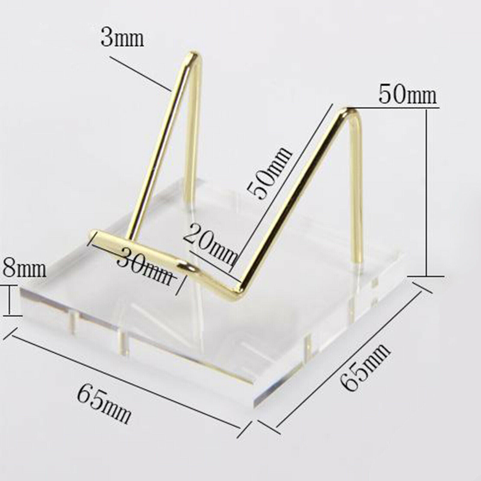 Transparent Acrylic Display Stand Easel for Mineral Fossil Rocks Quartz Medals