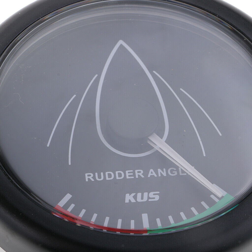 12V/24V Rudder Angle Indicator Gauge 52mm 2" Black for Boat Marine