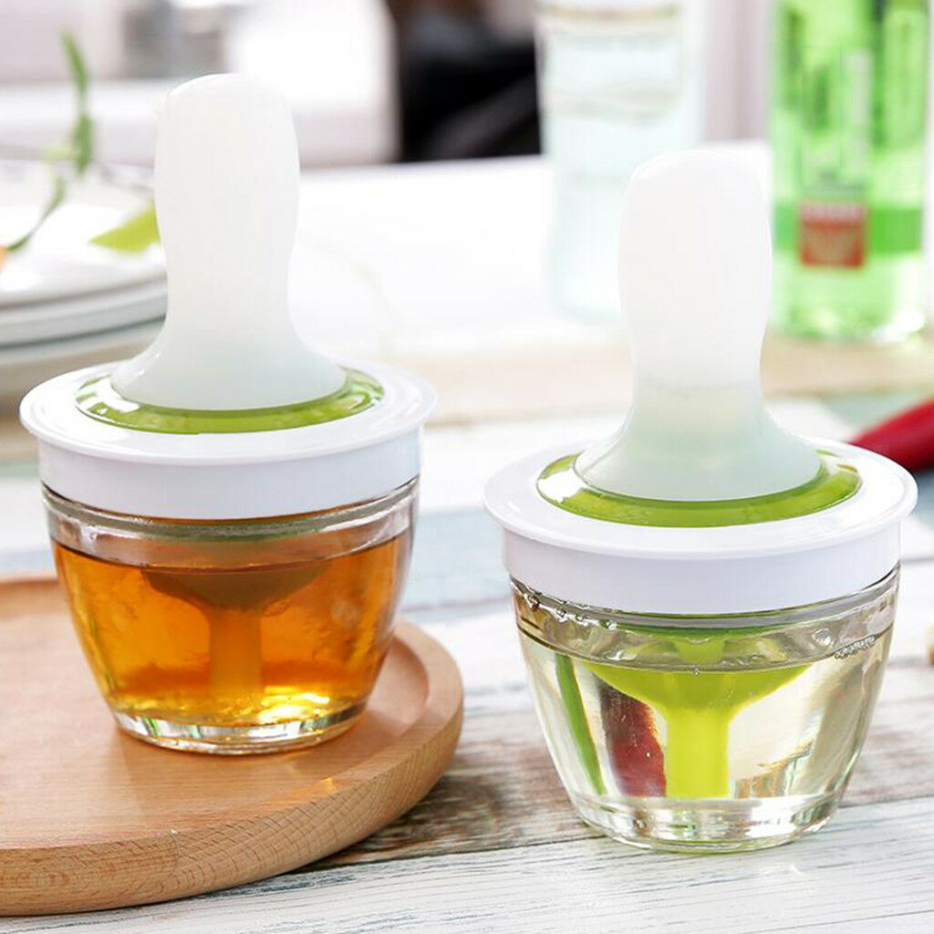 3-in-1 Silicone Olive Oil, Vinegar, Dispenser Bottle & Baster Brush for BBQ