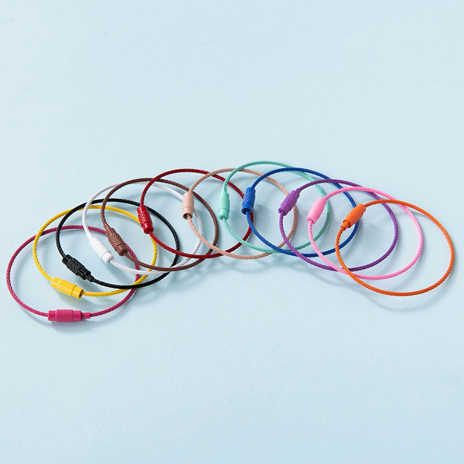 30Pcs Wire Keychain Cable 6in Stainless Steel for Key Fobs ID Tag Key Holder