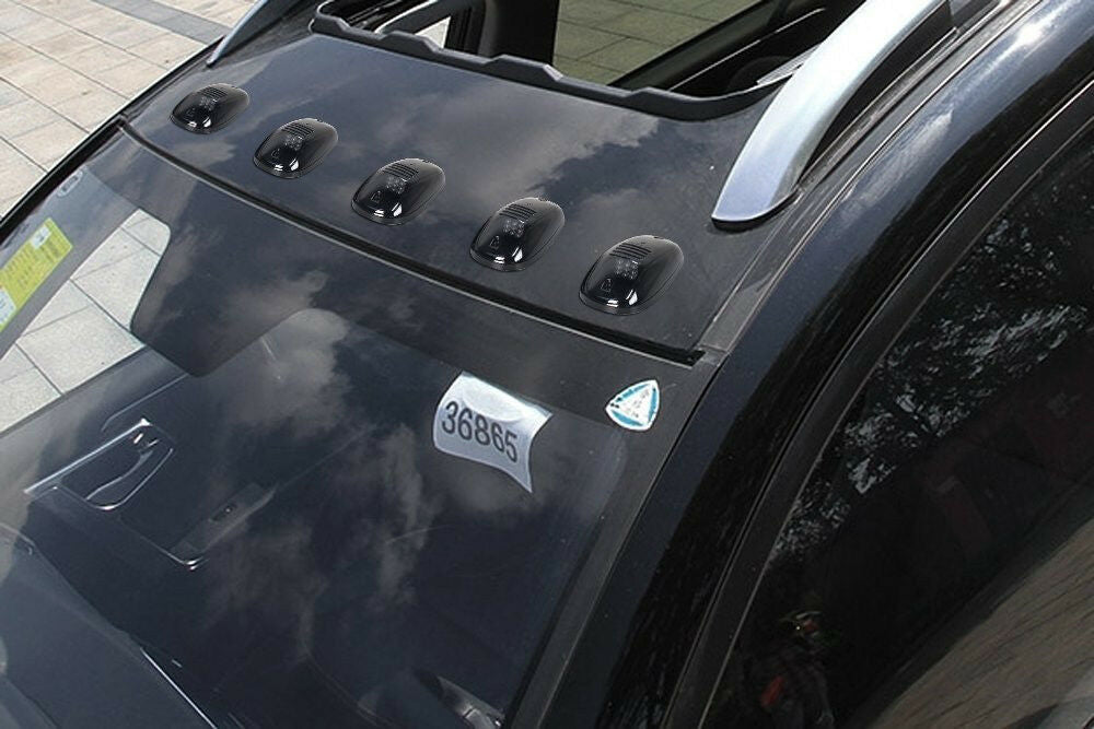 5Pcs Smoked Lens SUV Truck Off Road Cab Roof Top Amber LED Marker Running Lights
