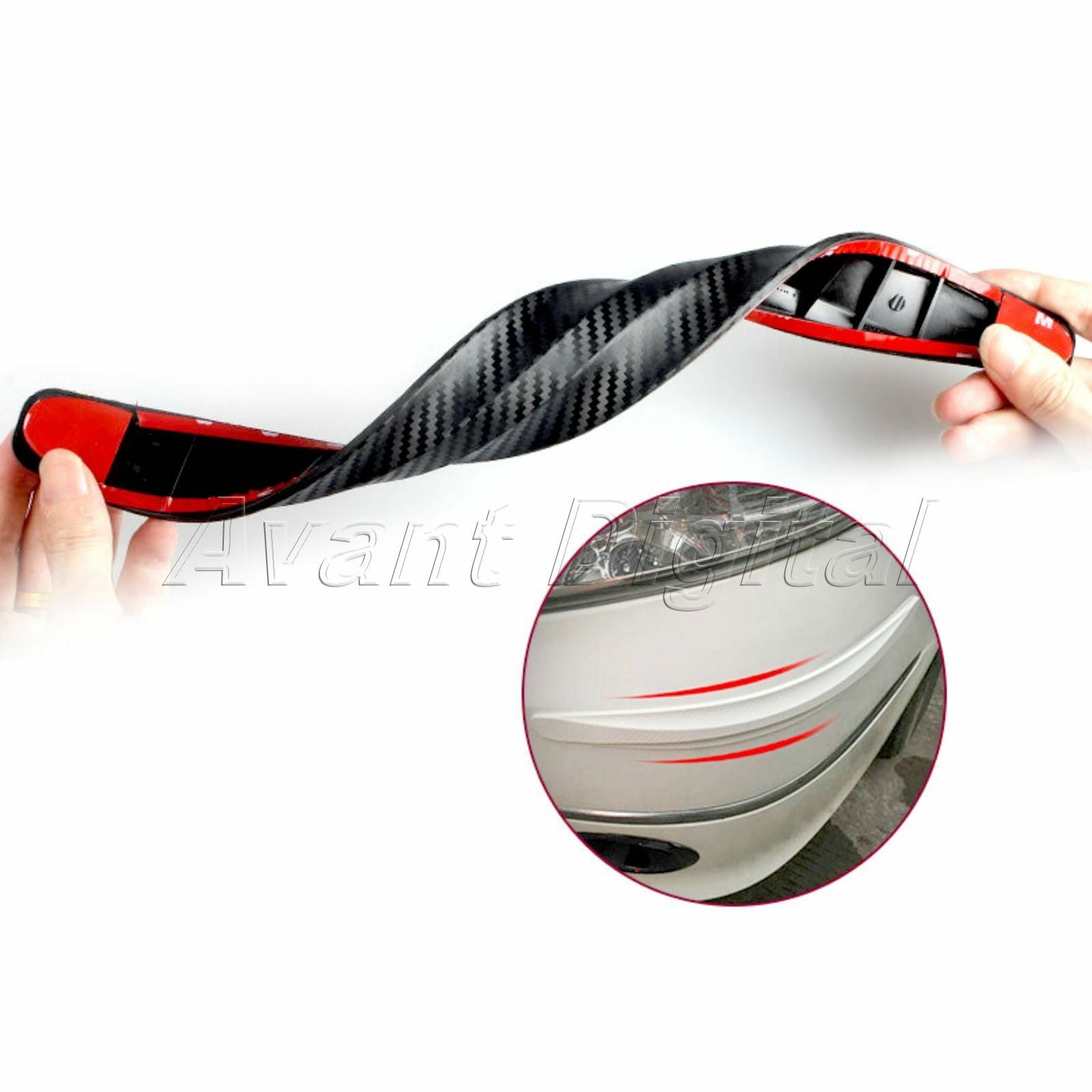 2x Car Rubber Door Guard Bumper Corner Protector Anti-collision Bar Trim Black