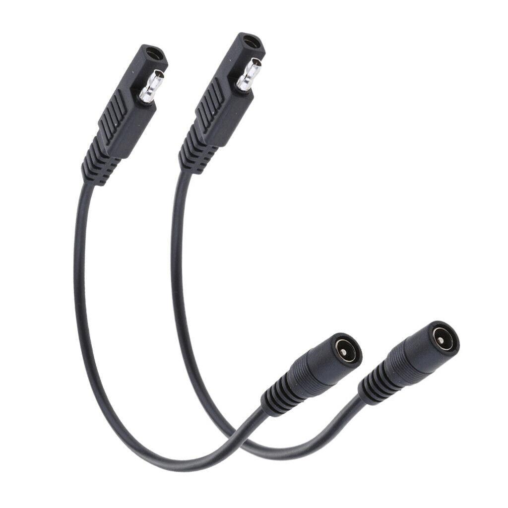 2x 10 '' SAE to DC 5.5x2.1mm Coax Female 20AWG Cable Motorcycle  Clothing