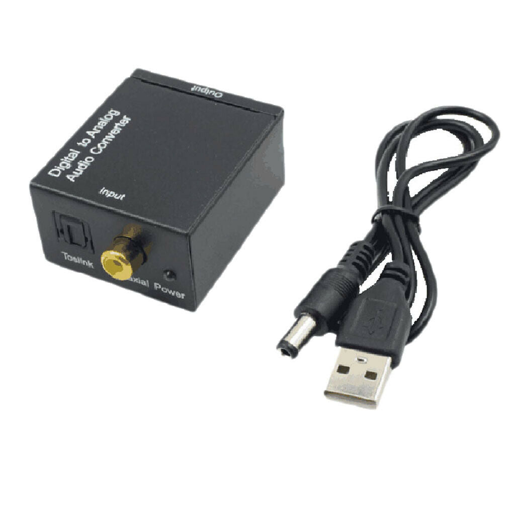 Digital  SPDIF Coax To Analog RCA Audio Adapter W/USB Optical Cable